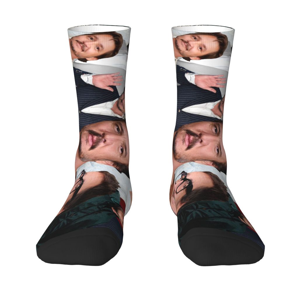 Novelty Mens Pedro Pascal Smile Unisex Winter Socks Hip Hop Happy Socks Street Style Crazy Sock