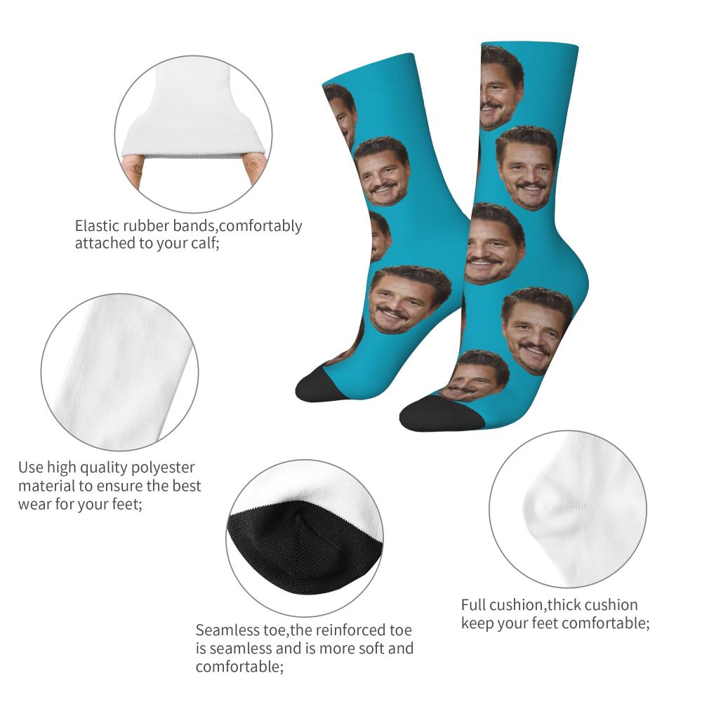 Novelty Mens Pedro Pascal Smile Unisex Winter Socks Hip Hop Happy Socks Street Style Crazy Sock