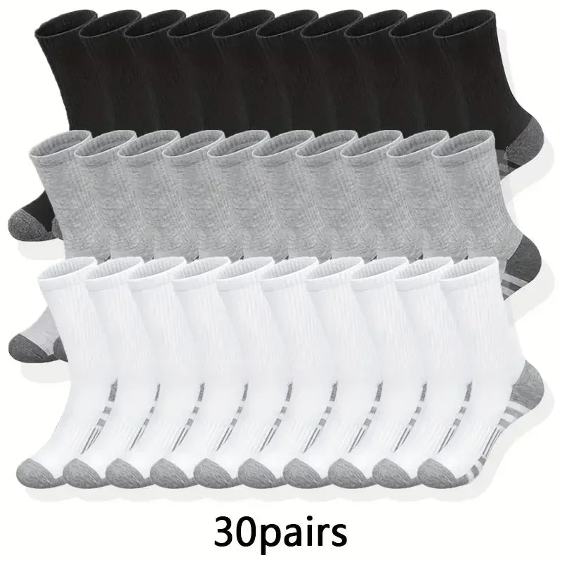 6/10/30Pairs of High-Quality Soft and Comfortable Men's Running Socks Summer Sweat Wicking and Breathable Basketball Sports Sock
