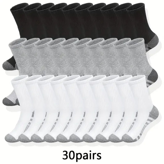 6/10/30Pairs of High-Quality Soft and Comfortable Men's Running Socks Summer Sweat Wicking and Breathable Basketball Sports Sock