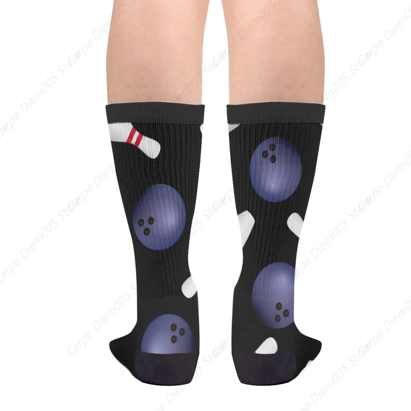 Bowling Socks Novelty Funny Crew Socks Crazy Gifts For Men Women Sports Lovers