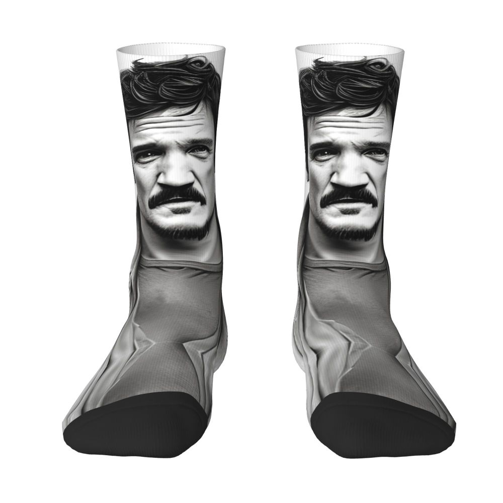 Novelty Mens Pedro Pascal Smile Unisex Winter Socks Hip Hop Happy Socks Street Style Crazy Sock