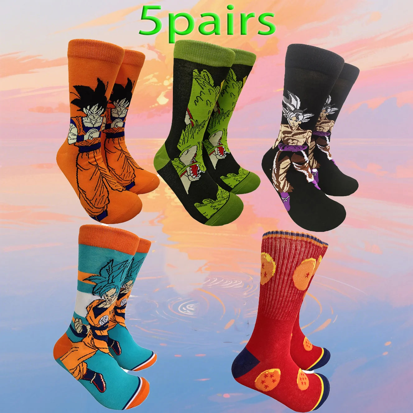 5 pairs of novel cartoon socks for men and women, comfortable long socks for role-playing, comfortable gifts for men and women