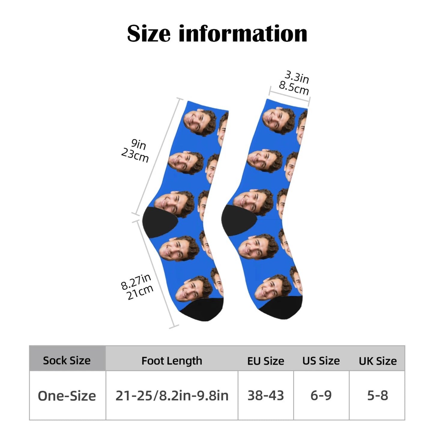 Novelty Custom Face Socks DIY Personalized Photo Custom Socks Crazy Funny Men's Socks Christmas Party Birthday Anniversary Gift