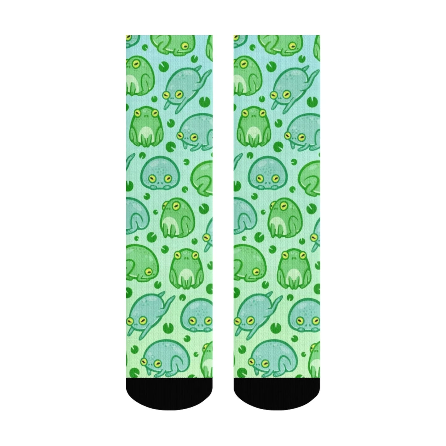 Novelty cartoon frog print men's socks Harajuku street style retro trend comfortable breathable non-slip casual socks fun gift