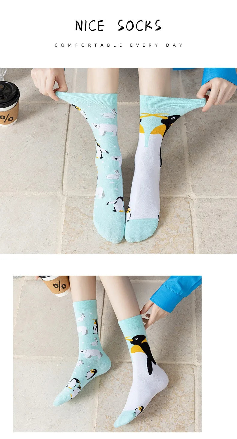 Men's Novelty  Fun Dress Socks AB Styles Fashion Personality Cartoon Colorful Funky Fancy Crazy Funny Casual Crew Socks