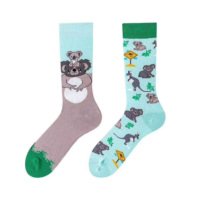 Men's Novelty  Fun Dress Socks AB Styles Fashion Personality Cartoon Colorful Funky Fancy Crazy Funny Casual Crew Socks