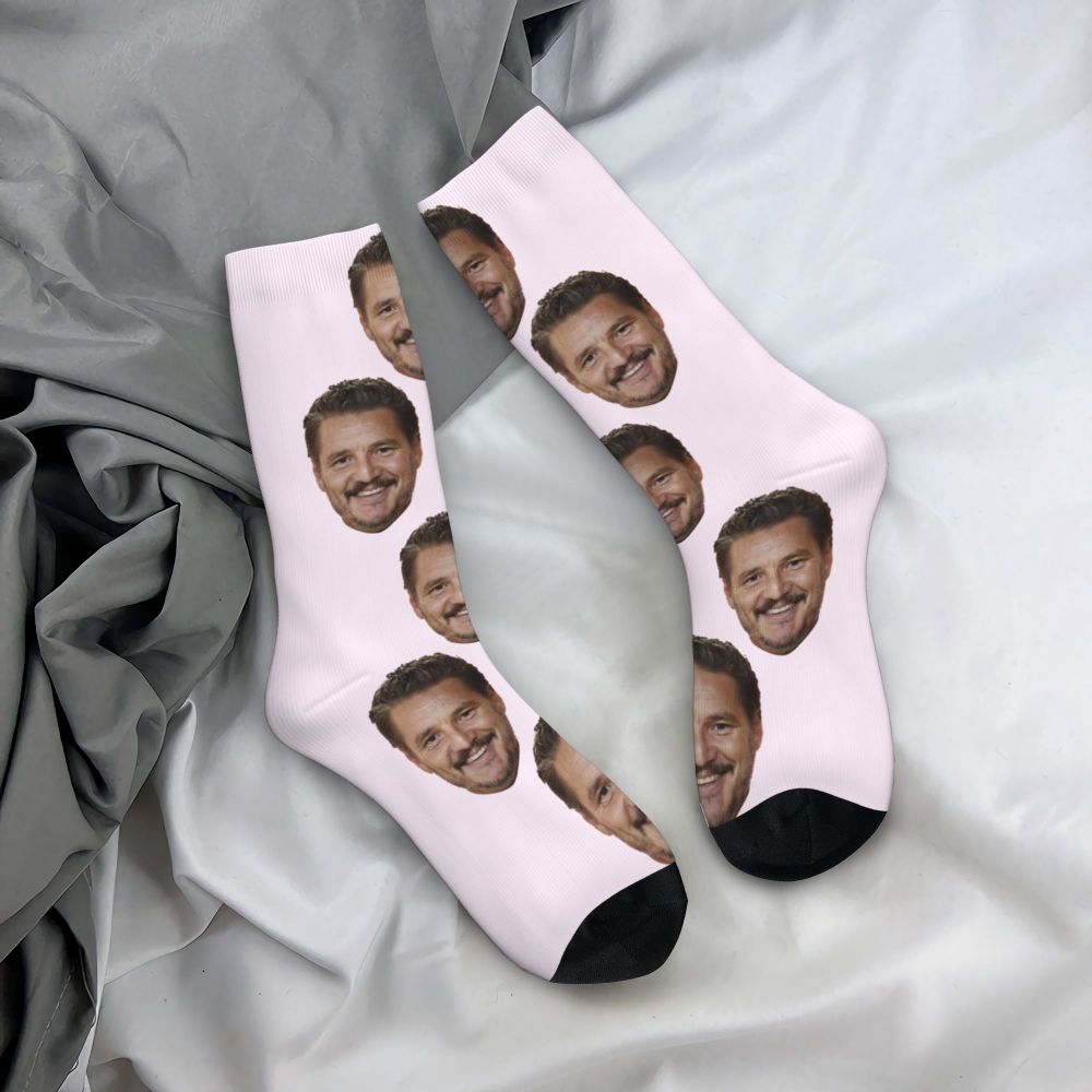Novelty Mens Pedro Pascal Smile Unisex Winter Socks Hip Hop Happy Socks Street Style Crazy Sock