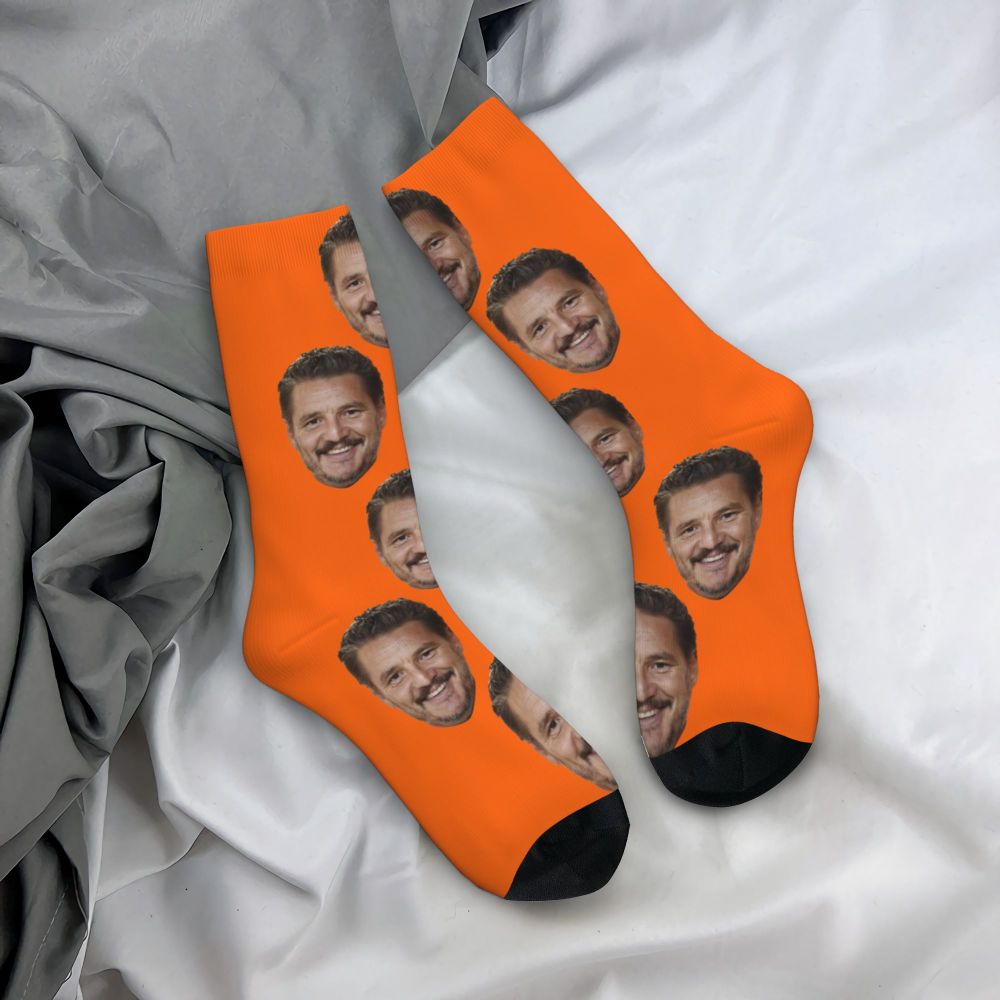 Novelty Mens Pedro Pascal Smile Unisex Winter Socks Hip Hop Happy Socks Street Style Crazy Sock