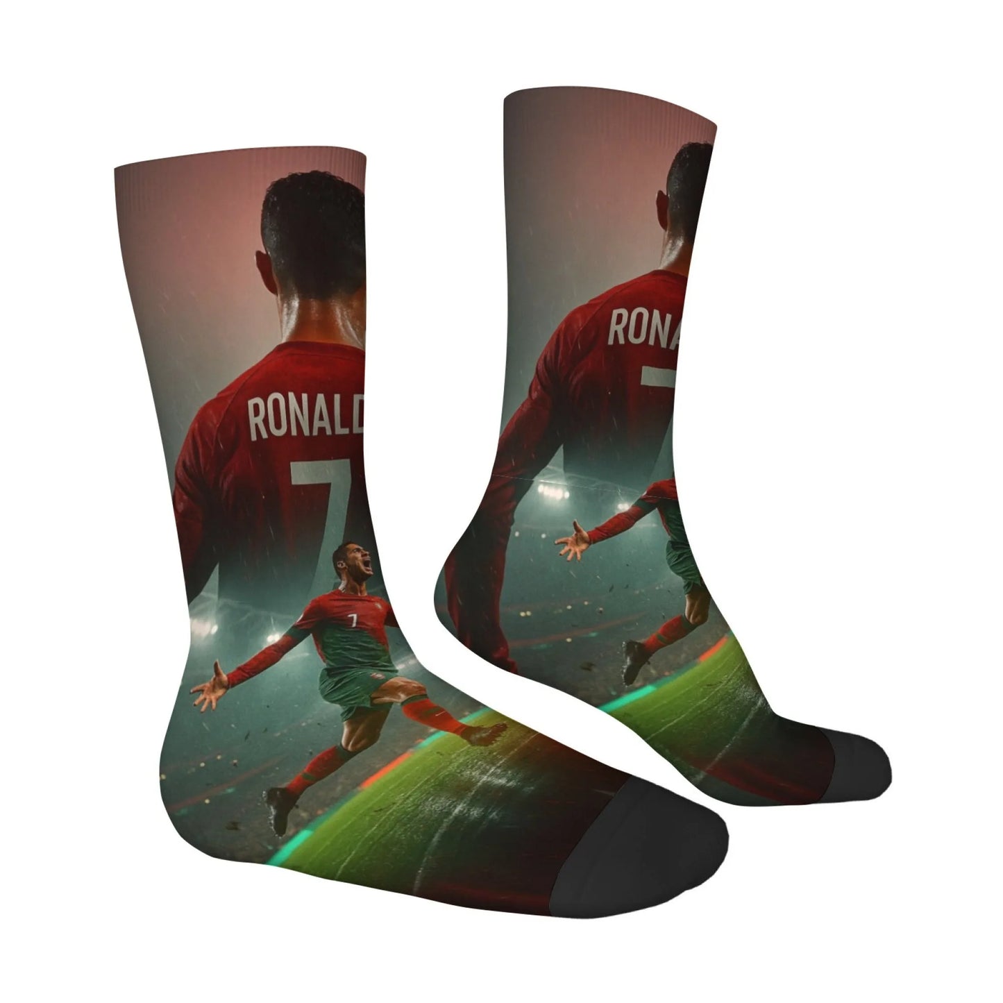 Novelty CR7 Cristiano Ronaldo Men's Socks Novelty Funny Happy Compression Socks Outdoor Casual Fashion Sports Non-Slip Socks