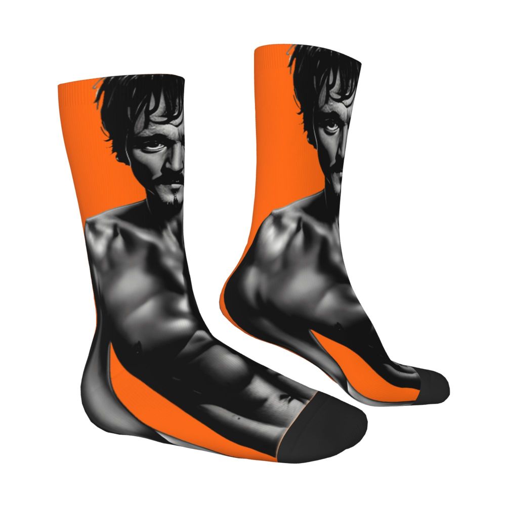 Novelty Mens Pedro Pascal Smile Unisex Winter Socks Hip Hop Happy Socks Street Style Crazy Sock