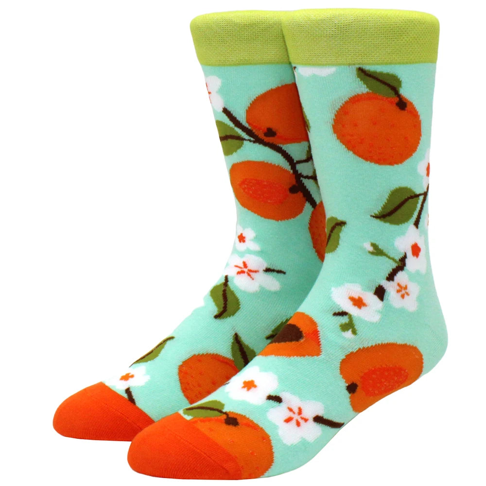 Men's mid-rise socks AB asymmetrical animal series fashion personality color skateboard yin and yang socks
