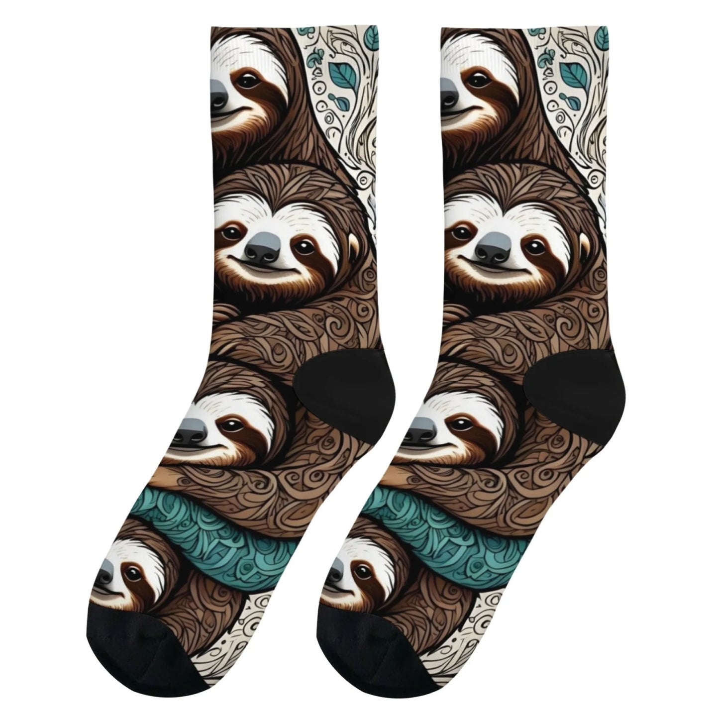 Novelty happy sloth baby funny socks Harajuku street hip-hop personality trend socks creative design fashion retro cartoon socks
