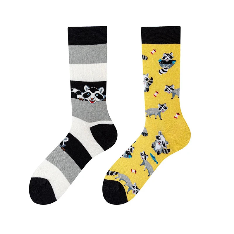 Men's Novelty  Fun Dress Socks AB Styles Fashion Personality Cartoon Colorful Funky Fancy Crazy Funny Casual Crew Socks