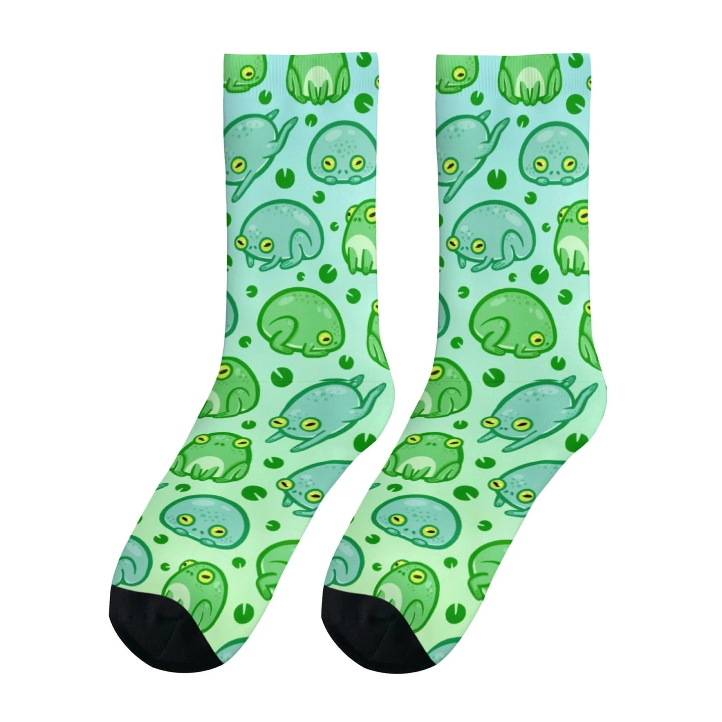 Novelty cartoon frog print men's socks Harajuku street style retro trend comfortable breathable non-slip casual socks fun gift