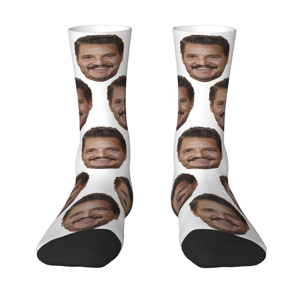 Novelty Mens Pedro Pascal Smile Unisex Winter Socks Hip Hop Happy Socks Street Style Crazy Sock