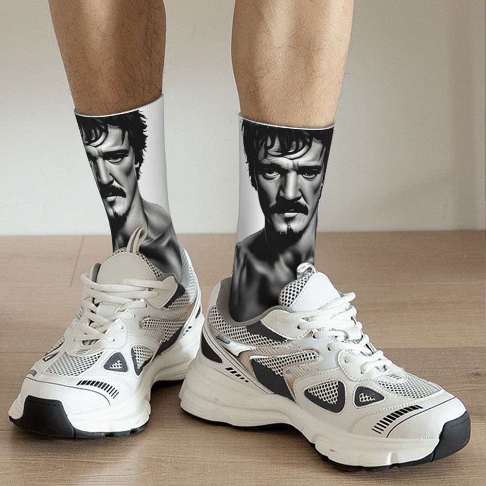 Novelty Mens Pedro Pascal Smile Unisex Winter Socks Hip Hop Happy Socks Street Style Crazy Sock