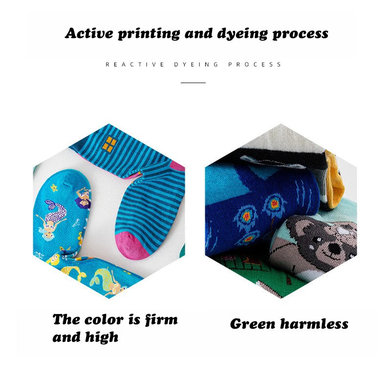 Men's Novelty  Fun Dress Socks AB Styles Fashion Personality Cartoon Colorful Funky Fancy Crazy Funny Casual Crew Socks
