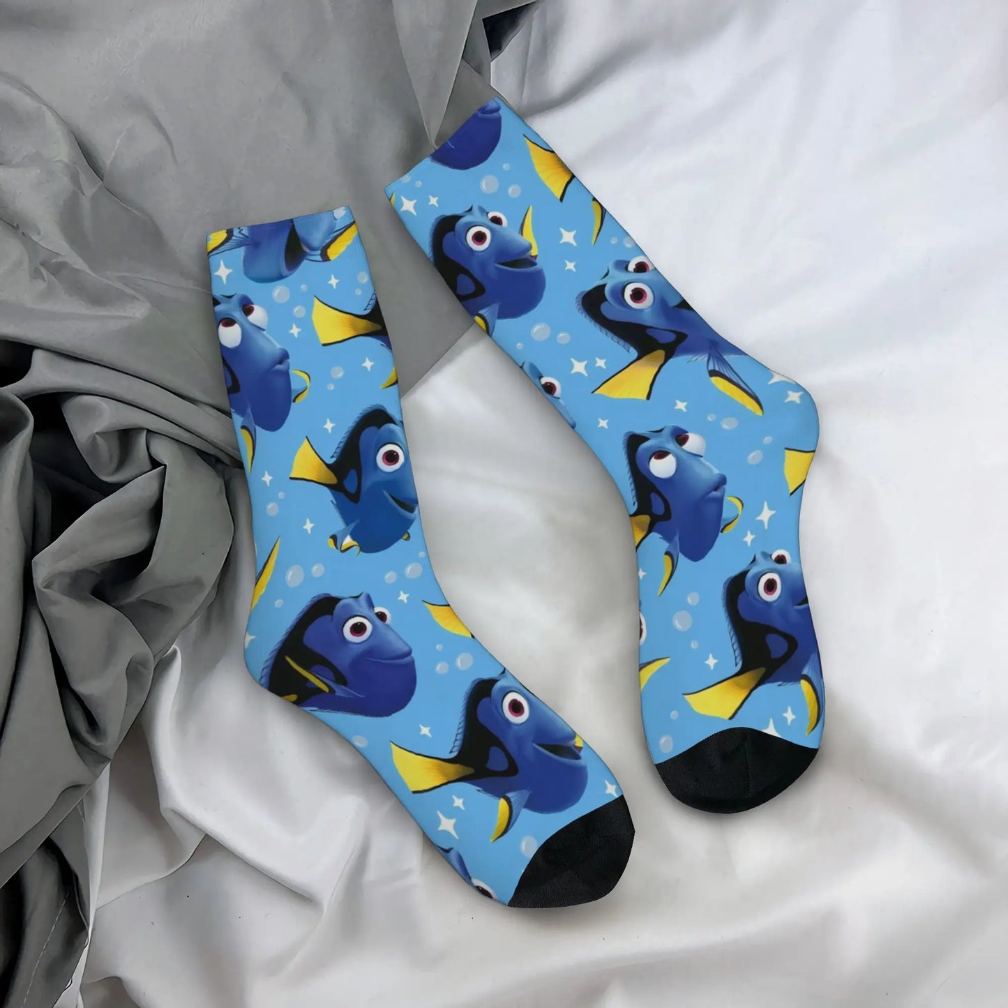 Funny Sock  Finding Nemo Vintage Quality Pattern Printed Men Crew Socks Novelty Men's Socks