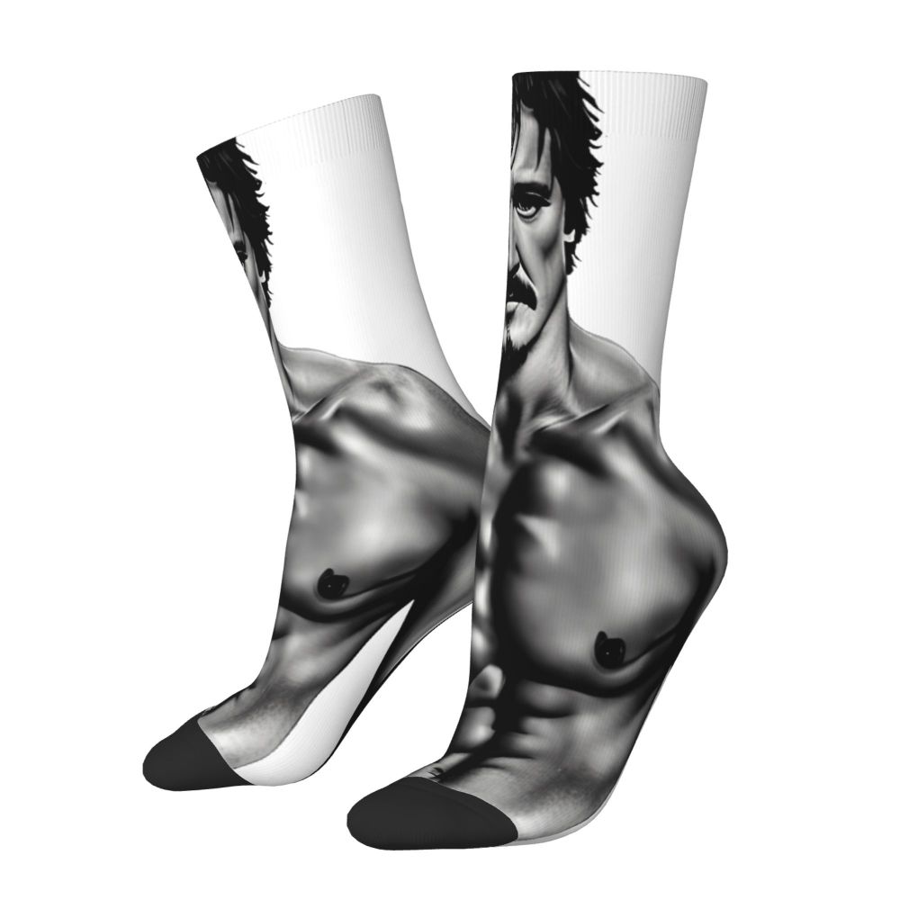 Novelty Mens Pedro Pascal Smile Unisex Winter Socks Hip Hop Happy Socks Street Style Crazy Sock