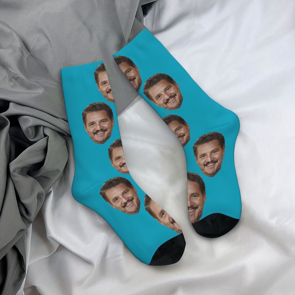 Novelty Mens Pedro Pascal Smile Unisex Winter Socks Hip Hop Happy Socks Street Style Crazy Sock