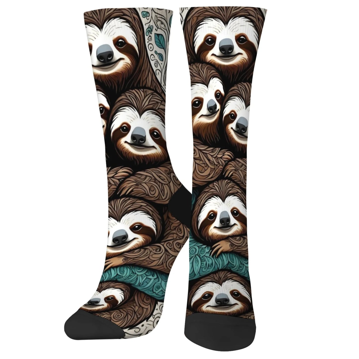 Novelty happy sloth baby funny socks Harajuku street hip-hop personality trend socks creative design fashion retro cartoon socks