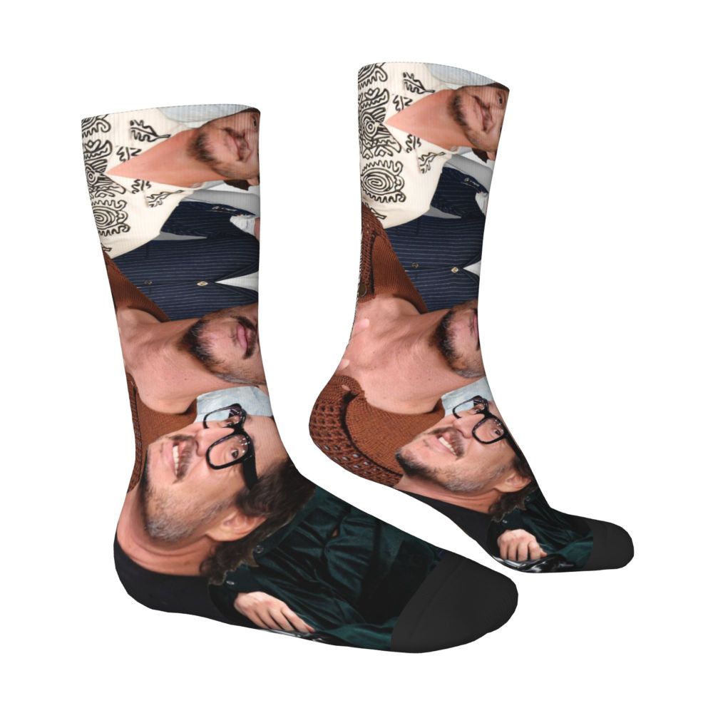 Novelty Mens Pedro Pascal Smile Unisex Winter Socks Hip Hop Happy Socks Street Style Crazy Sock