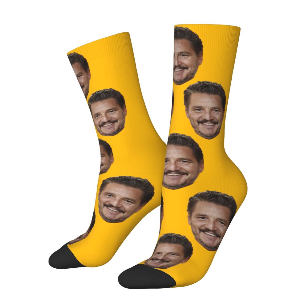 Novelty Mens Pedro Pascal Smile Unisex Winter Socks Hip Hop Happy Socks Street Style Crazy Sock