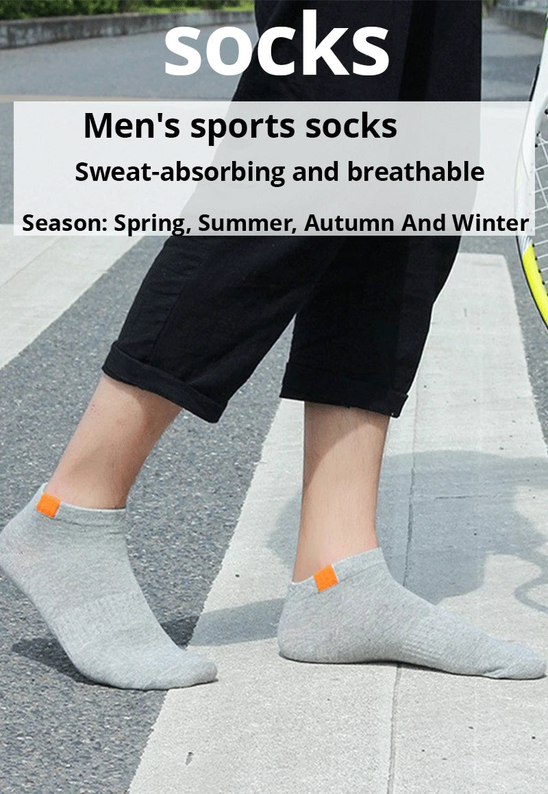 5 Pairs Fashionable Cloth Standard Boat Socks Spring And Summer Thin Style Mens Solid Color Socks Casual Sports Socks