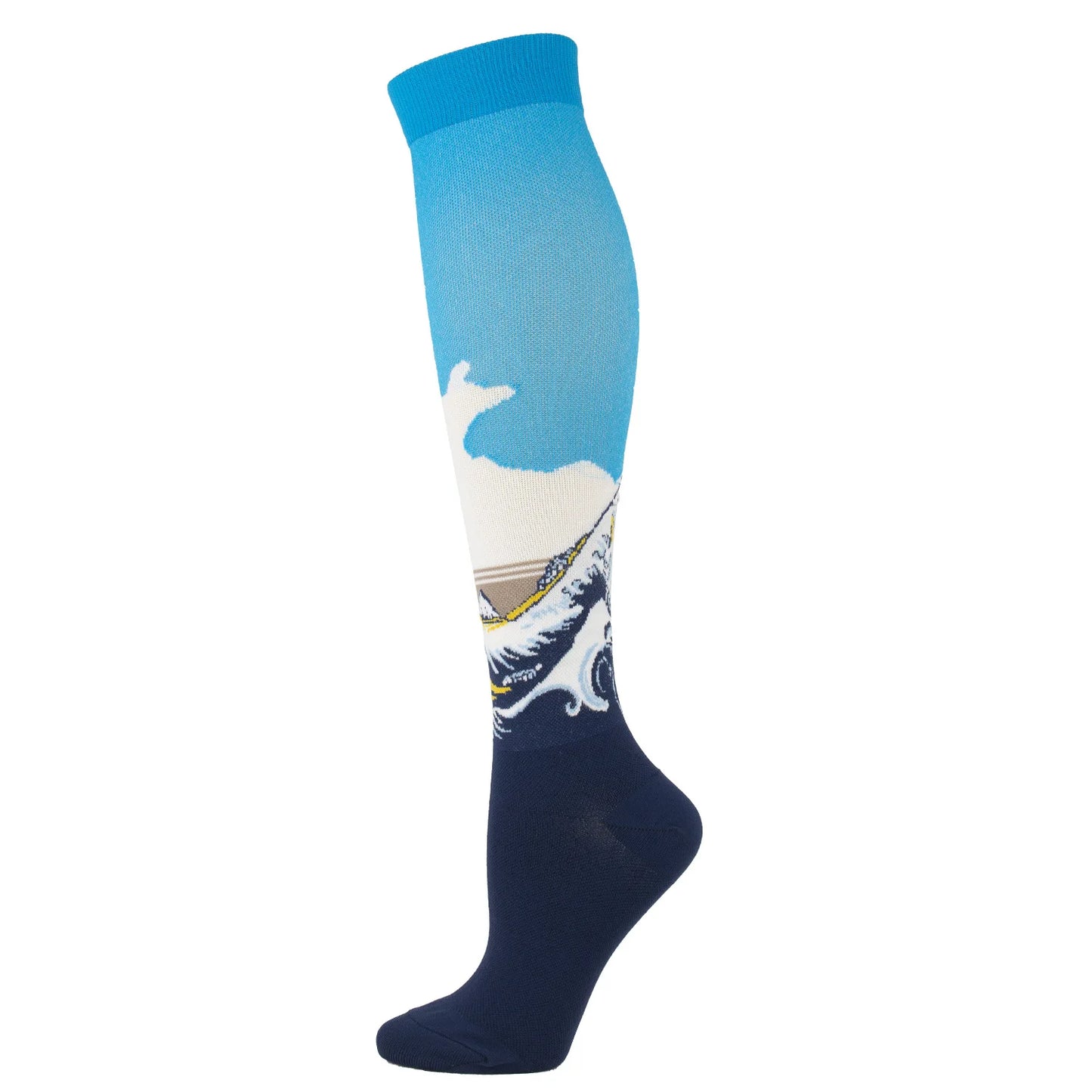 Novelty Funny Compression Socks Men Women Happy Oil Painting Shouting Mona Lisa Smile Hip Hop Nursing Compression Sock Popsocket