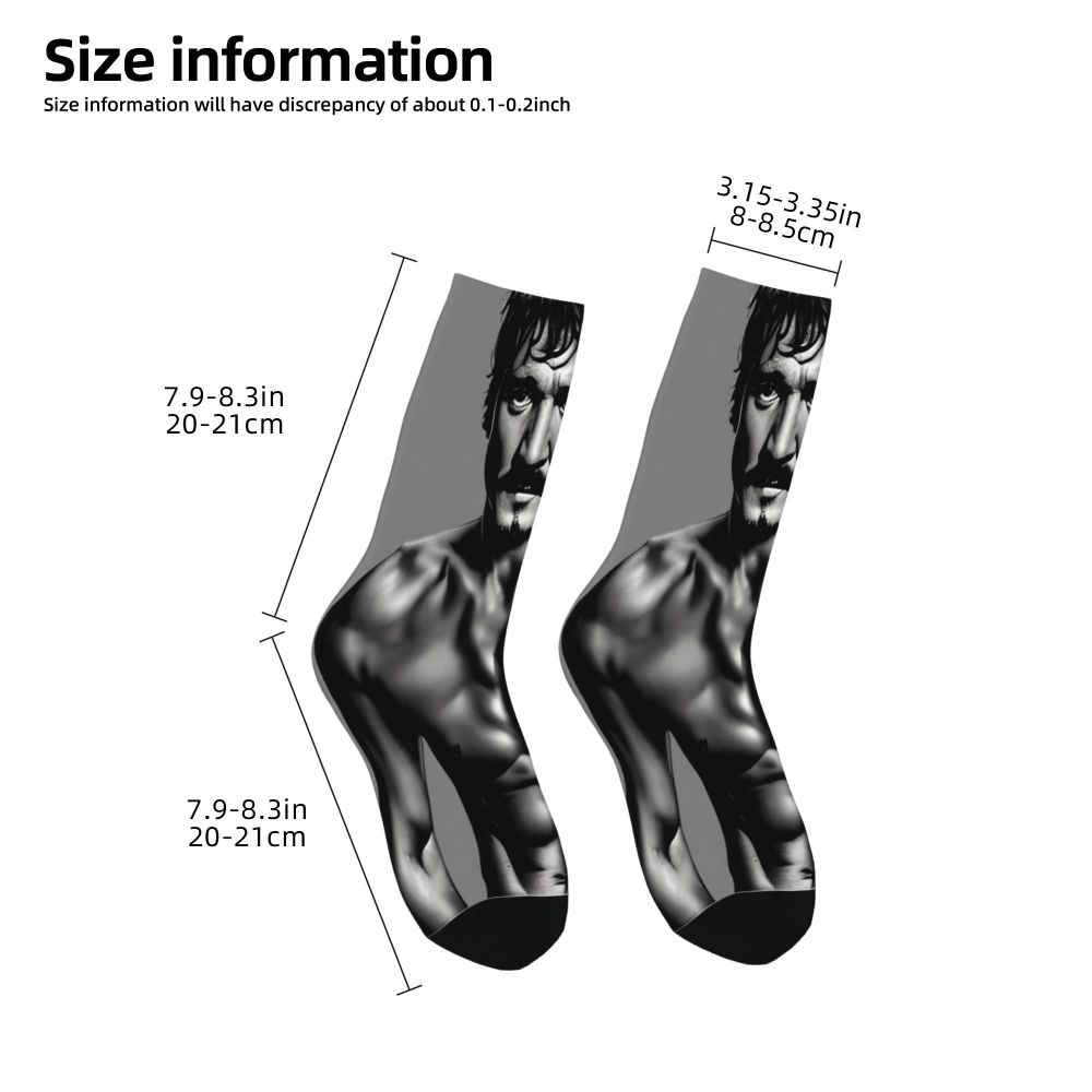 Novelty Mens Pedro Pascal Smile Unisex Winter Socks Hip Hop Happy Socks Street Style Crazy Sock
