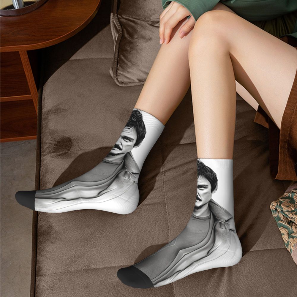 Novelty Mens Pedro Pascal Smile Unisex Winter Socks Hip Hop Happy Socks Street Style Crazy Sock