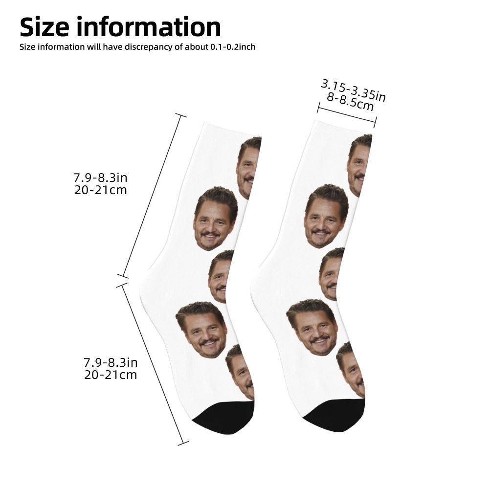 Novelty Mens Pedro Pascal Smile Unisex Winter Socks Hip Hop Happy Socks Street Style Crazy Sock