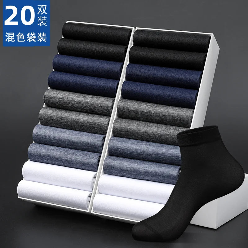 5 pairs of breathable cotton sports socks men's bamboo fiber spring, summer and autumn men's socks sweat deodorant business sock