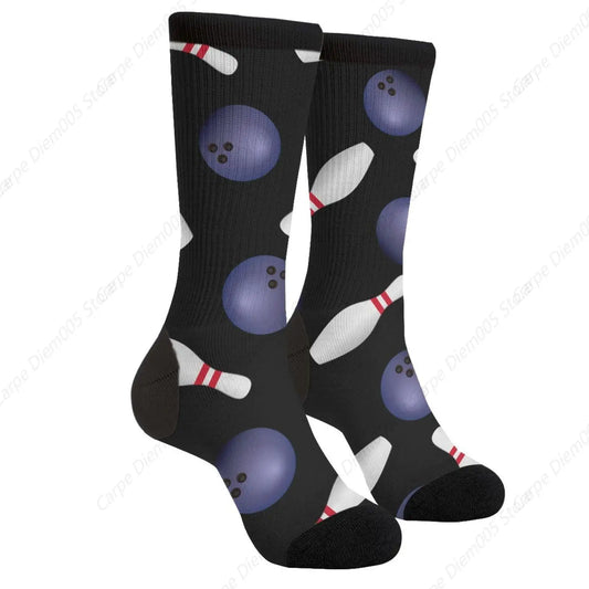 Bowling Socks Novelty Funny Crew Socks Crazy Gifts For Men Women Sports Lovers