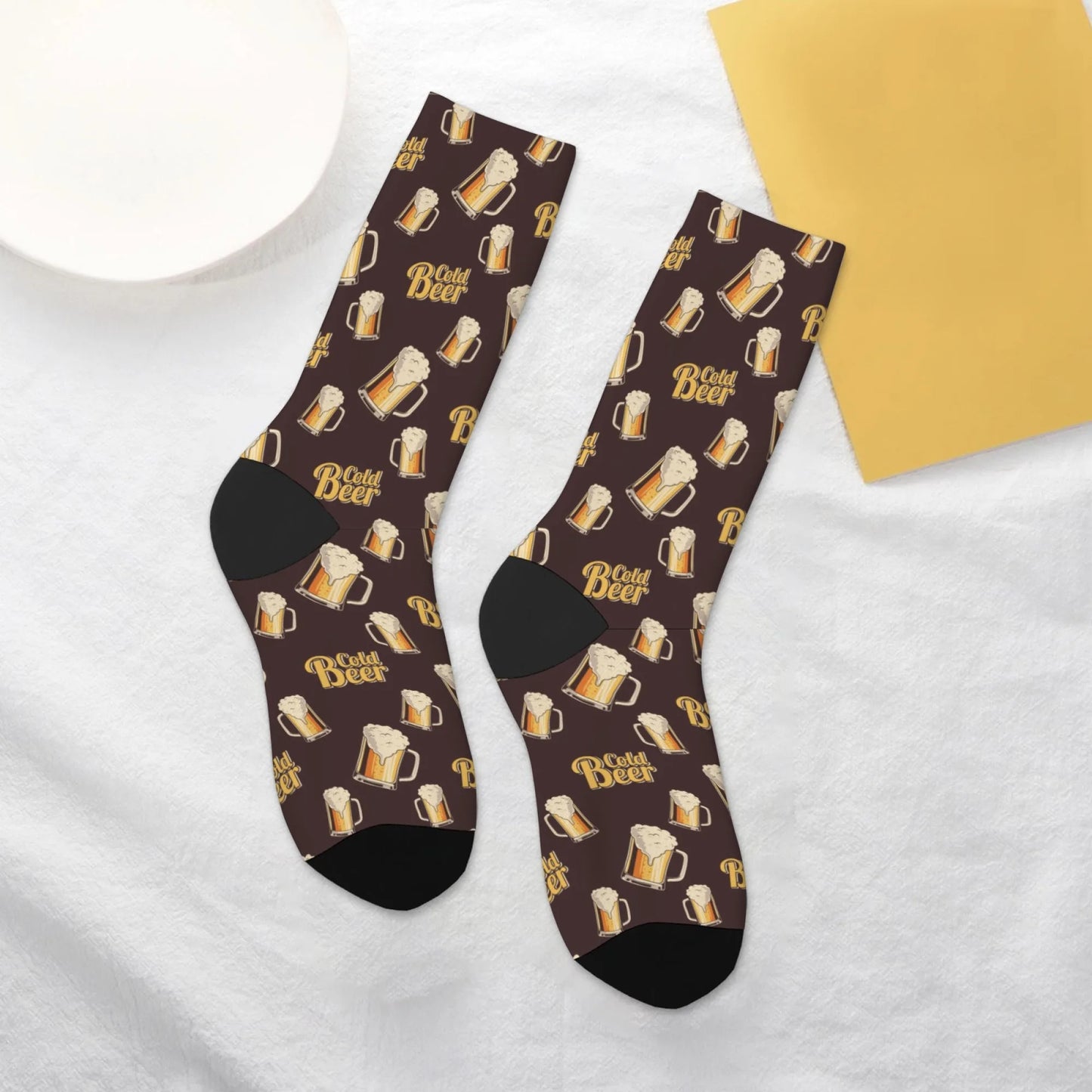 Novelty funny beer socks happy men's socks beer festival party carnival Harajuku retro style street hip hop trend socks gift