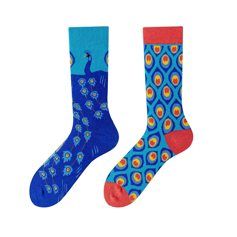 Men's Novelty  Fun Dress Socks AB Styles Fashion Personality Cartoon Colorful Funky Fancy Crazy Funny Casual Crew Socks