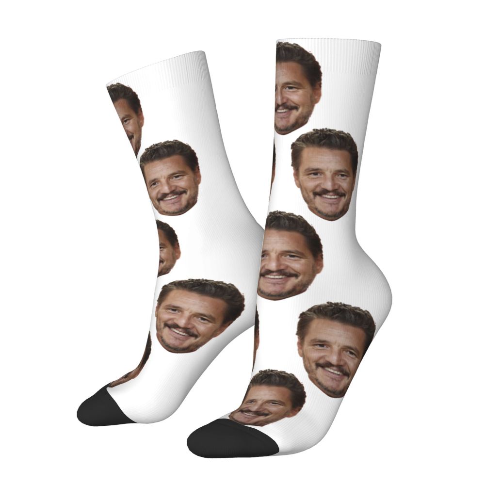 Novelty Mens Pedro Pascal Smile Unisex Winter Socks Hip Hop Happy Socks Street Style Crazy Sock