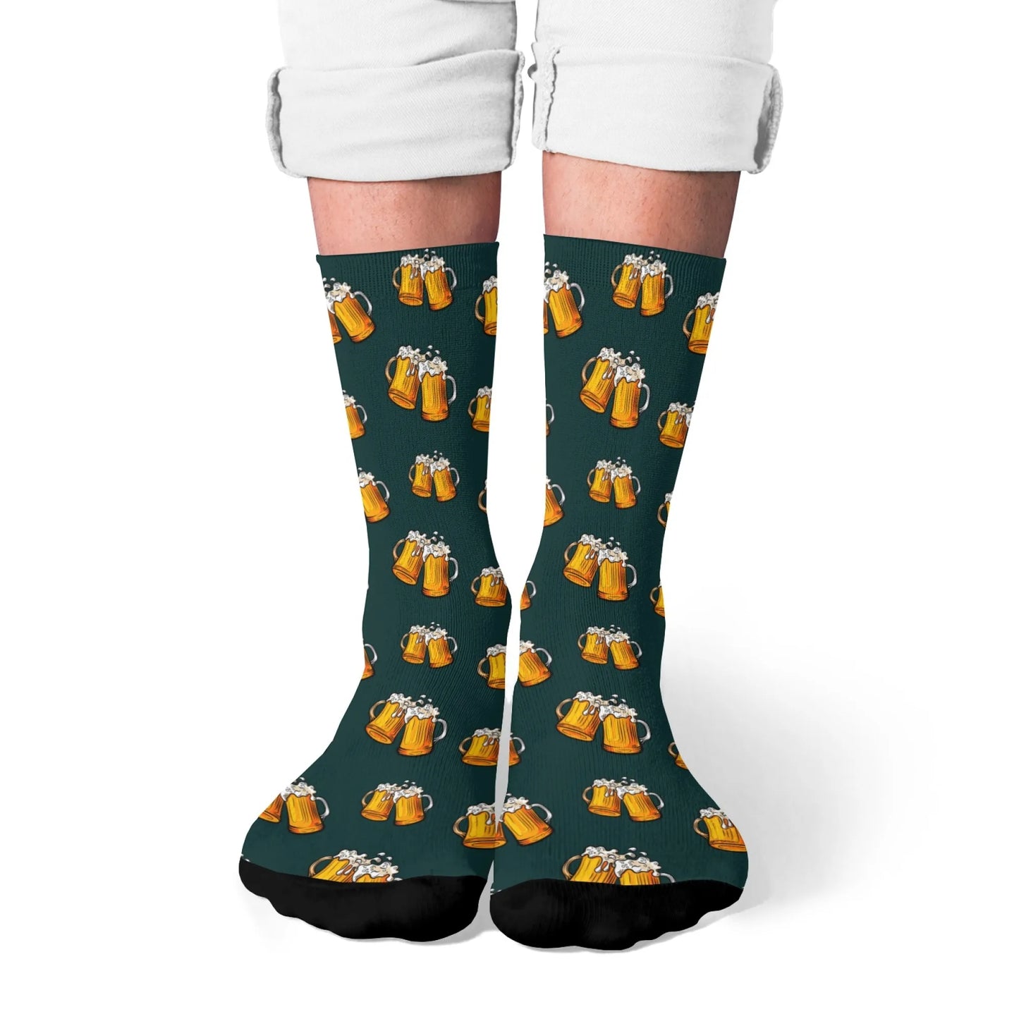 Novelty funny beer socks happy men's socks beer festival party carnival Harajuku retro style street hip hop trend socks gift