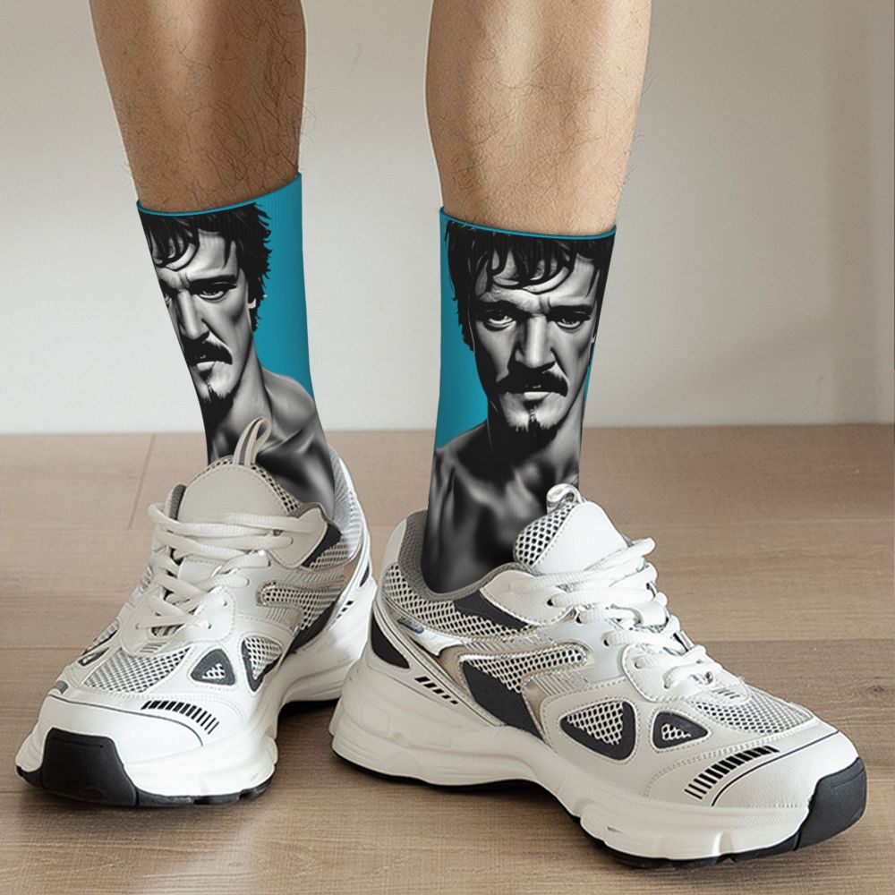 Novelty Mens Pedro Pascal Smile Unisex Winter Socks Hip Hop Happy Socks Street Style Crazy Sock