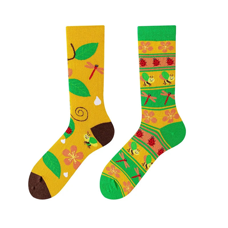 Men's Novelty  Fun Dress Socks AB Styles Fashion Personality Cartoon Colorful Funky Fancy Crazy Funny Casual Crew Socks