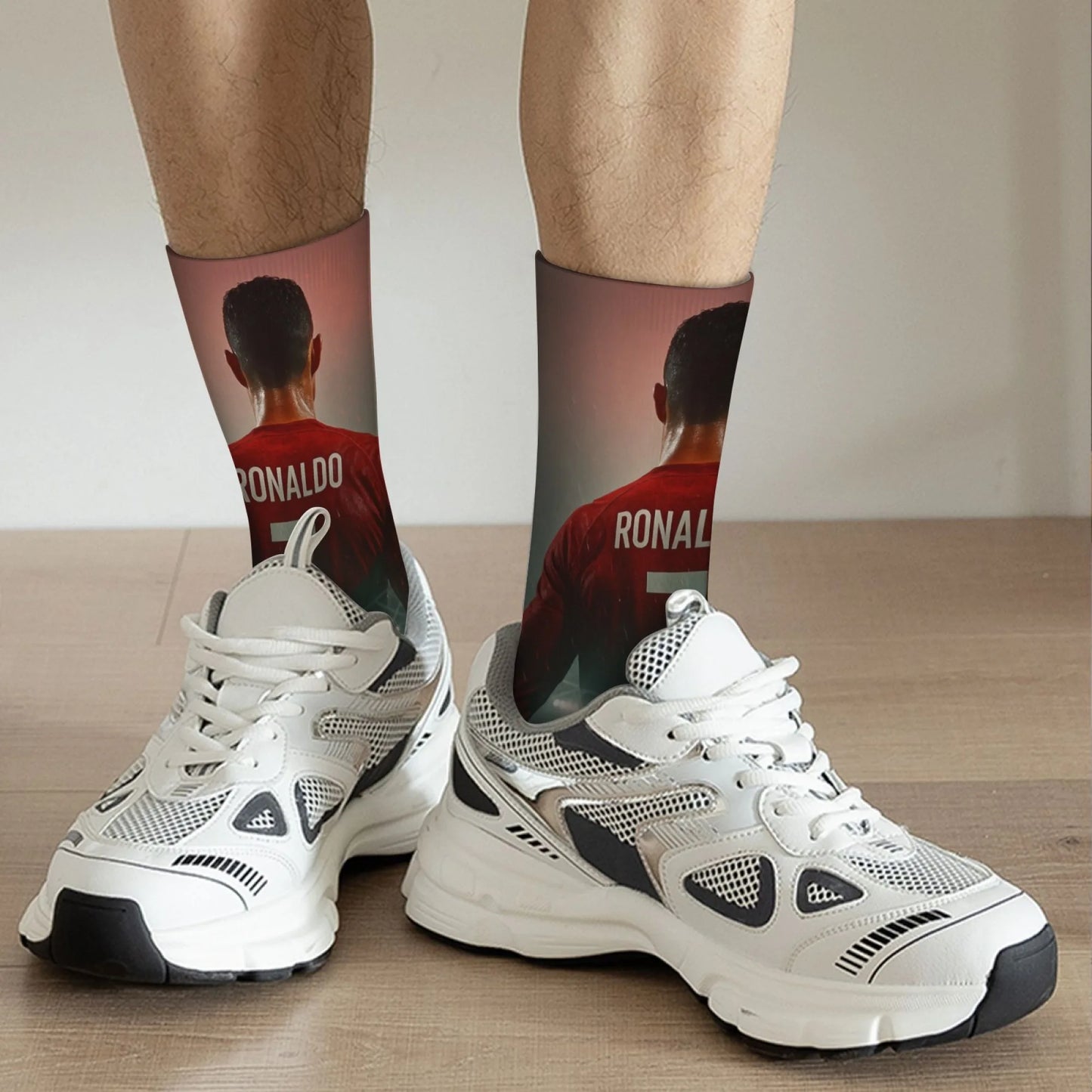 Novelty CR7 Cristiano Ronaldo Men's Socks Novelty Funny Happy Compression Socks Outdoor Casual Fashion Sports Non-Slip Socks