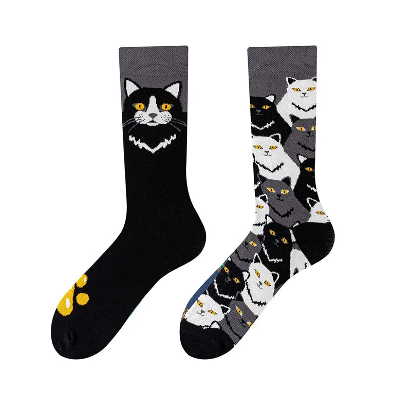 Men's Novelty  Fun Dress Socks AB Styles Fashion Personality Cartoon Colorful Funky Fancy Crazy Funny Casual Crew Socks