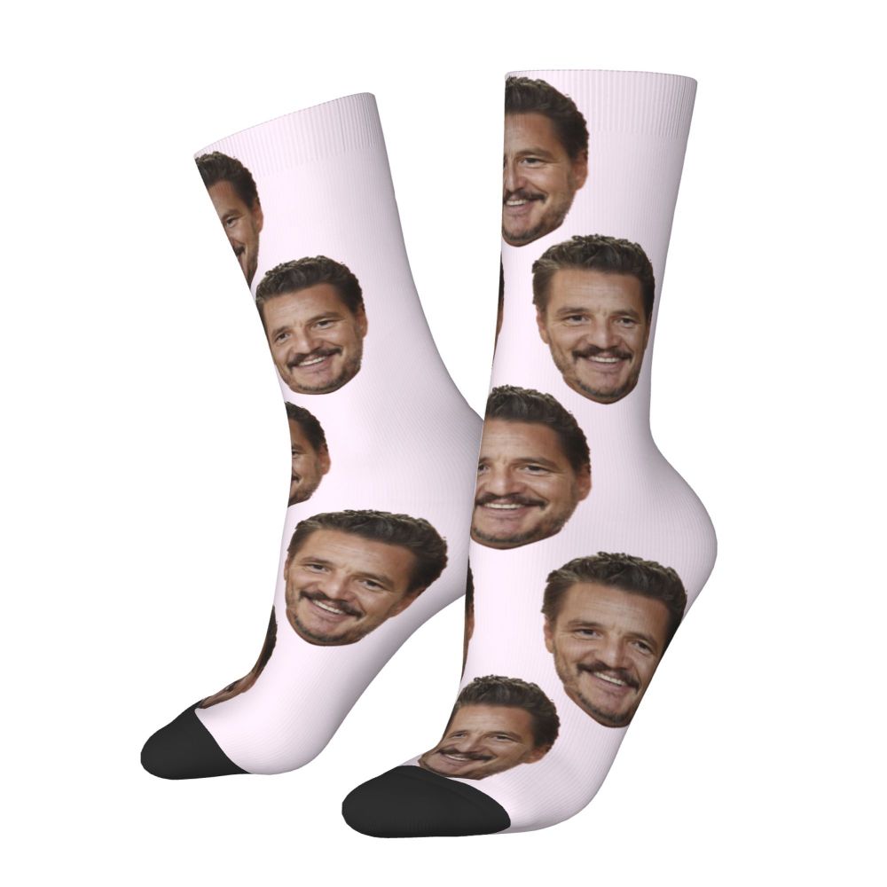 Novelty Mens Pedro Pascal Smile Unisex Winter Socks Hip Hop Happy Socks Street Style Crazy Sock