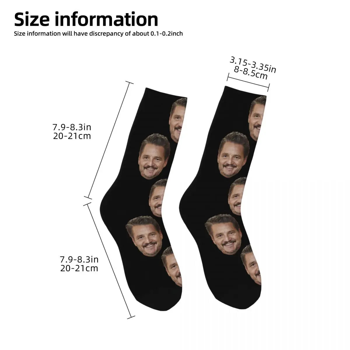 Novelty Mens Pedro Pascal Smile Unisex Winter Socks Hip Hop Happy Socks Street Style Crazy Sock