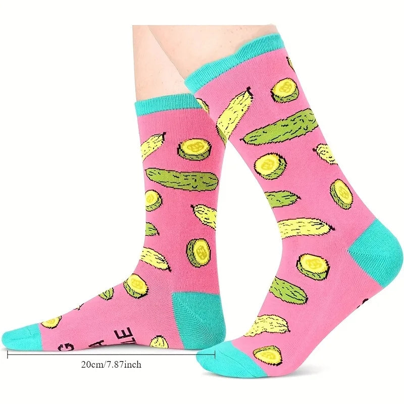 Novelty Sock Women Female Cotton Casual Funny Cute Short Food Socks Creative Printed Hosiery Harajuku Mid-Calf Personality