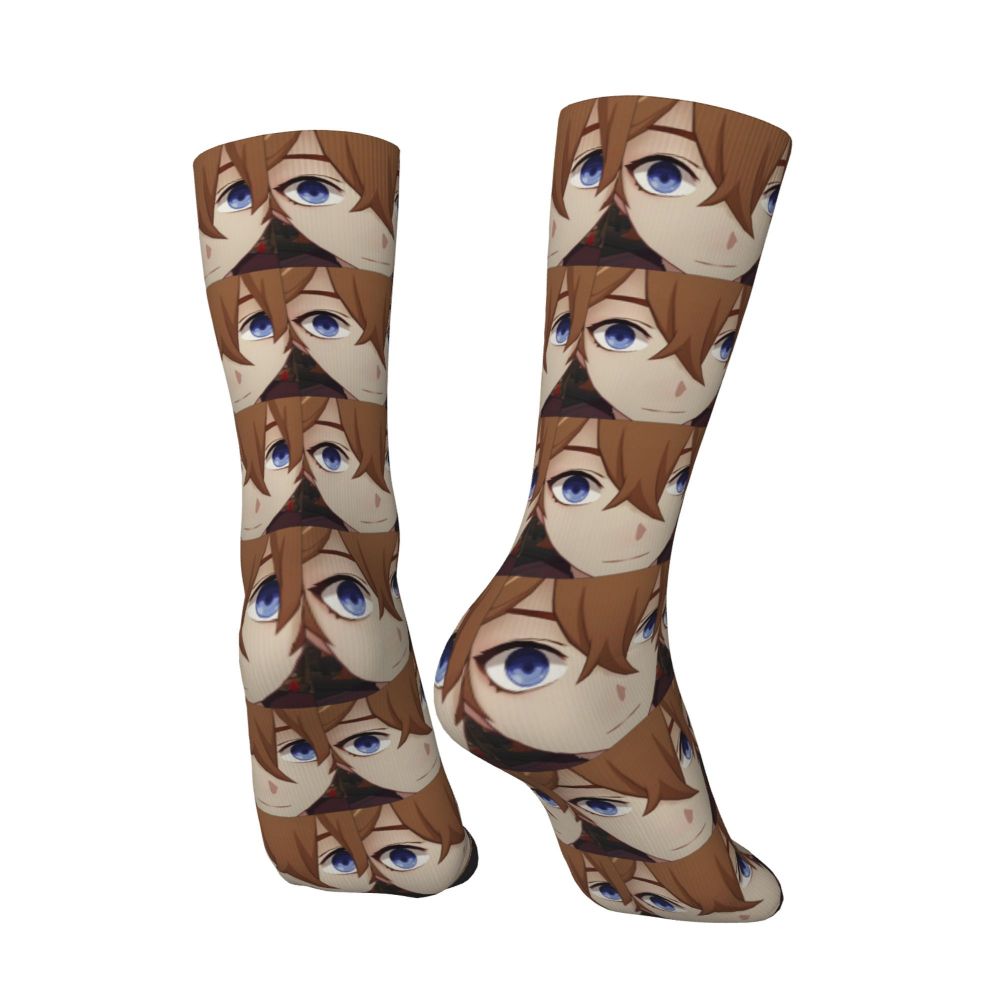 Fashion Men's Socks Novelty Childe Tartaglia Face Meme Sock Genshin Impact High Quality Women Socks Spring Summer Autumn Winter