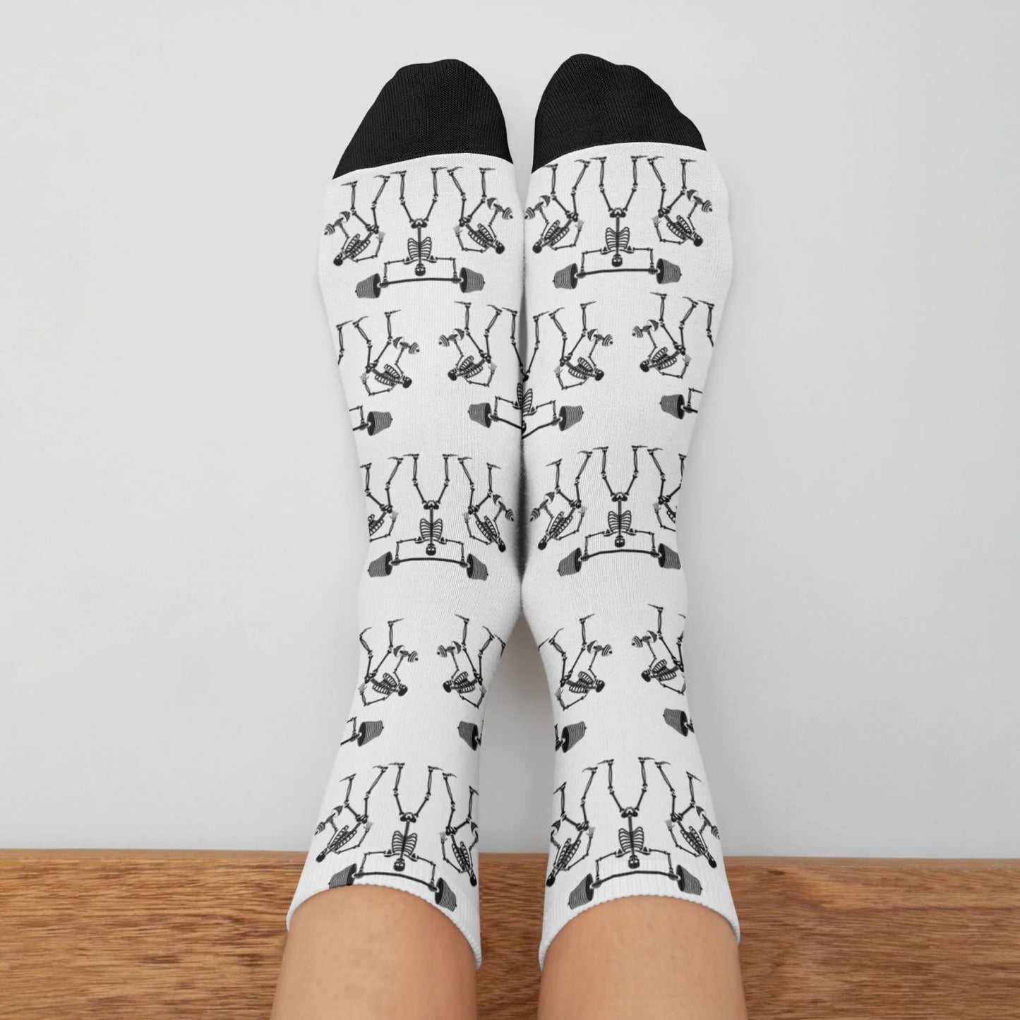 Novel and Fun Skull-themed Weightlifting Squat Socks Fun Creative Stylish Unique Comfortable Breathable and Durable Socks