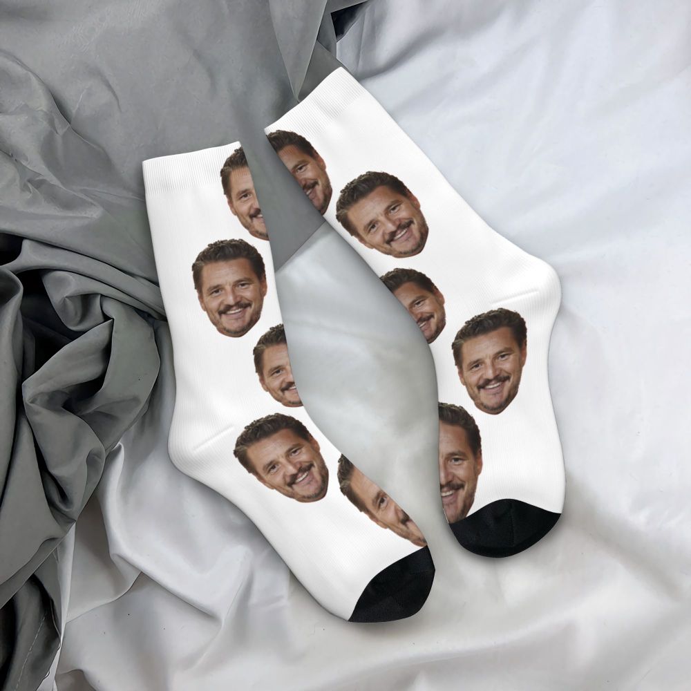 Novelty Mens Pedro Pascal Smile Unisex Winter Socks Hip Hop Happy Socks Street Style Crazy Sock