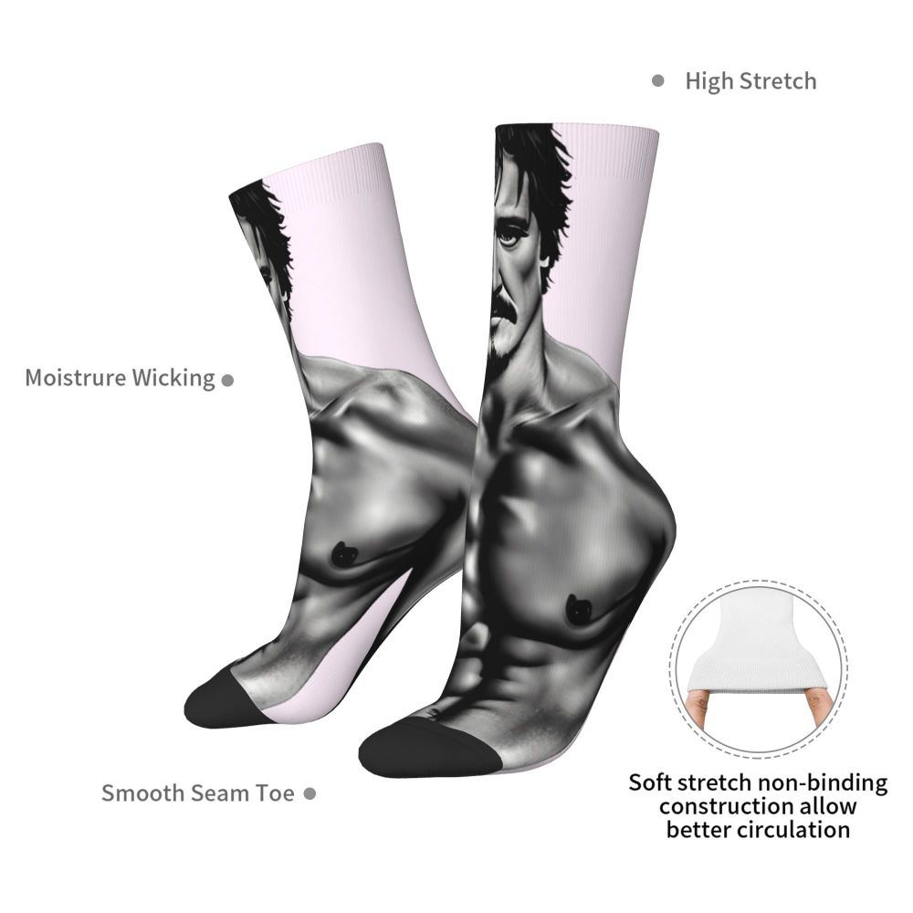 Novelty Mens Pedro Pascal Smile Unisex Winter Socks Hip Hop Happy Socks Street Style Crazy Sock